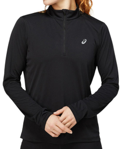 Женская теннисная футболка (dł. Рукава) Asics Core Long Sleeve 1/2 Zip Top W - performence black