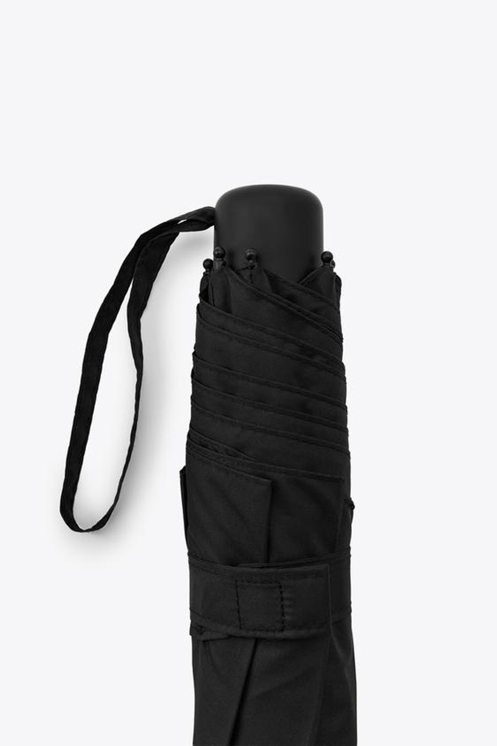 ZARA ОДНОТОННЫЙ СКЛАДНОЙ ЗОНТ, ЧЕРНЫЙ