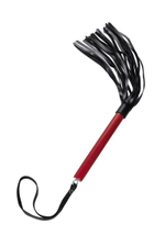 Черная плеть с красной рукоятью - 50 см. (Цвет: черный с красным)