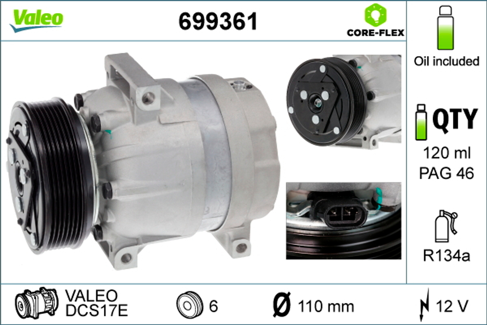 VALEO - 699361-VAL - Compressor, air conditioning - Povrat artikla narucenog iz Njemacke nije moguc.