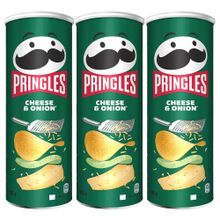 Чипсы картофельные Pringles Сыр и лук 165 г 3 шт