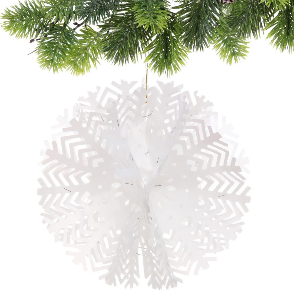 Украшение фольгированное «Снежный шар» d-30 см, Белый