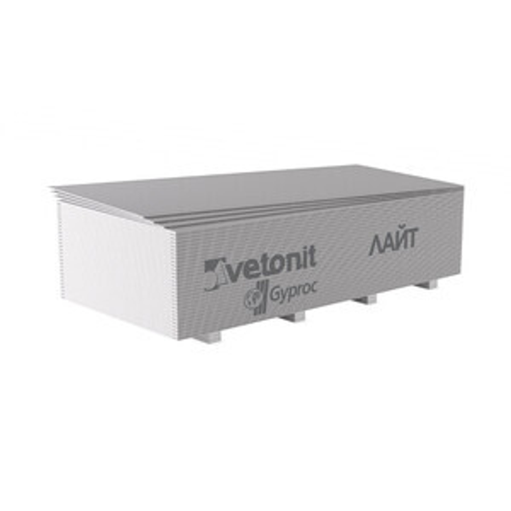 Гипсокартон Vetonit (Gyproc) Лайт 2500х1200х9,5 мм для потолка