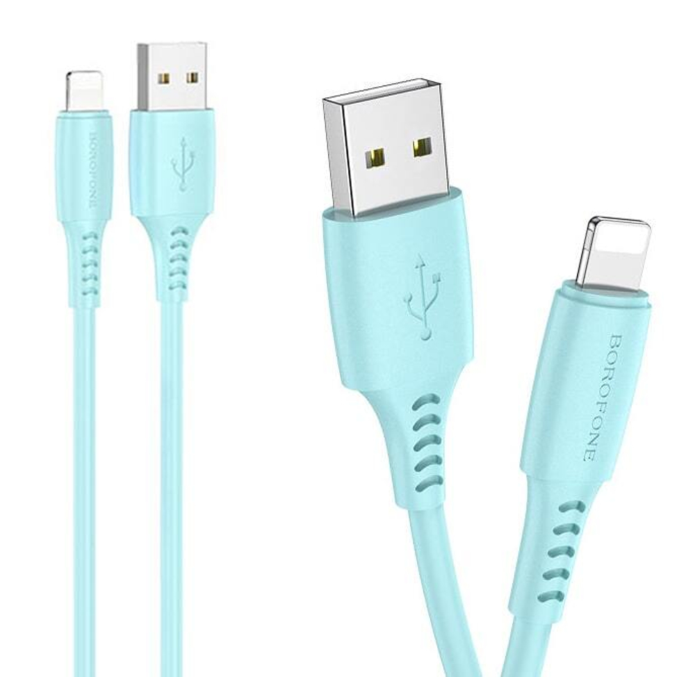 Кабель USB - Lightning BOROFONE BX40 (голубой) 1м, ароматизированный, без упаковки