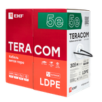 Кабель витая пара TERACOM Cat.5E U/UTP 4 пары solid внешний оболочка LDPE цвет черный (упак. 305м) (305.00 шт.)