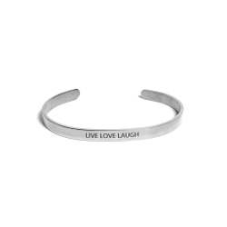 Мотивационный браслет Live Love Laugh Silver