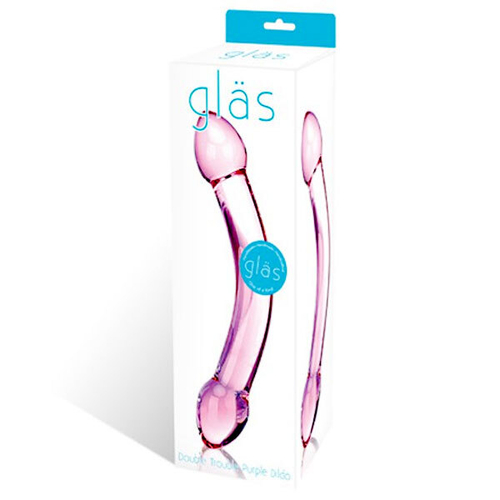 Фаллоимитатор стеклянный Glas Double Trouble, двухголовый, 19 см