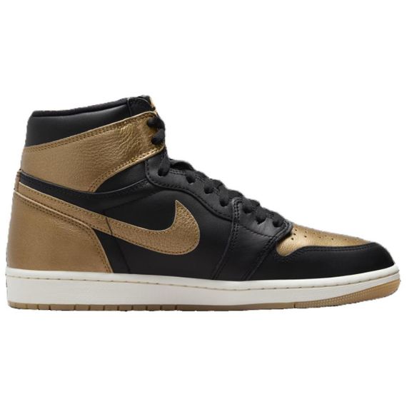 Jordan Air Jordan 1 Подвесные баскетбольные кроссовки High Top Черный/золотой Унисекс