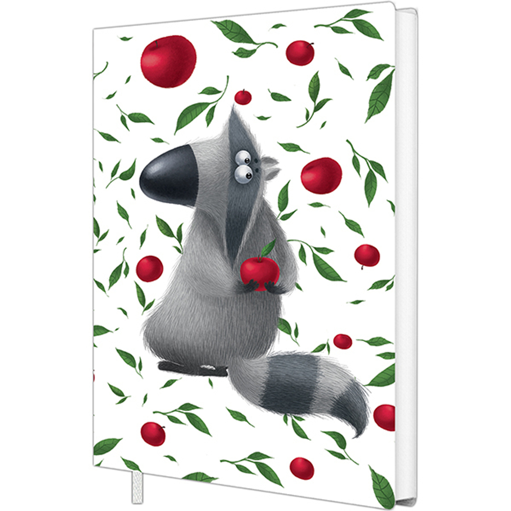 Блокнот "Енотик" А6 96 листов, твердая ламинированная обложка соффтач, ляссе