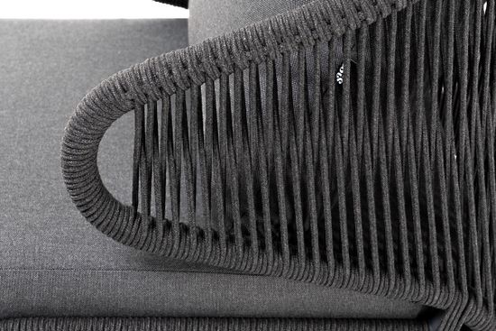 "Милан" лаунж-зона 5-местная плетеная из роупа (веревки), каркас алюминиевый серый, роуп темно-серый