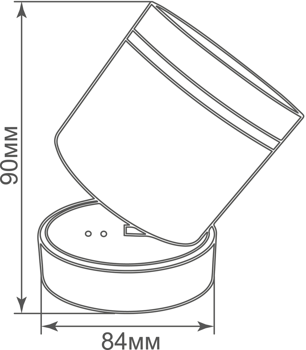 Светильник накладной,  поворотный,  GX53,  D84xH90мм,  IP20,  черный,  без лампы