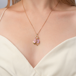 Подвеска «Вьюнок» из красного золота с эмалью