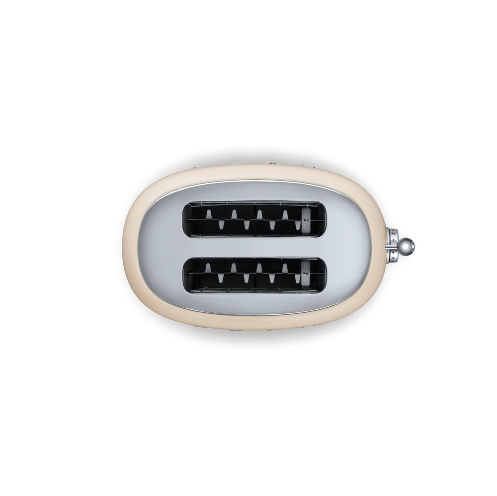 Тостер Smeg Стиль 50-х годов для 2 тостов кремовый Италия вид сверху