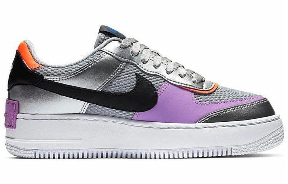 Кроссовки Nike Air Force 1 Shadow Metallic Silver (Женская размерная сетка)