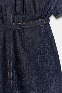 ZARA КОРОТКОЕ ДЖИНСОВОЕ ПЛАТЬЕ Z1975 С РЕМНЕМ, СИНИЙ