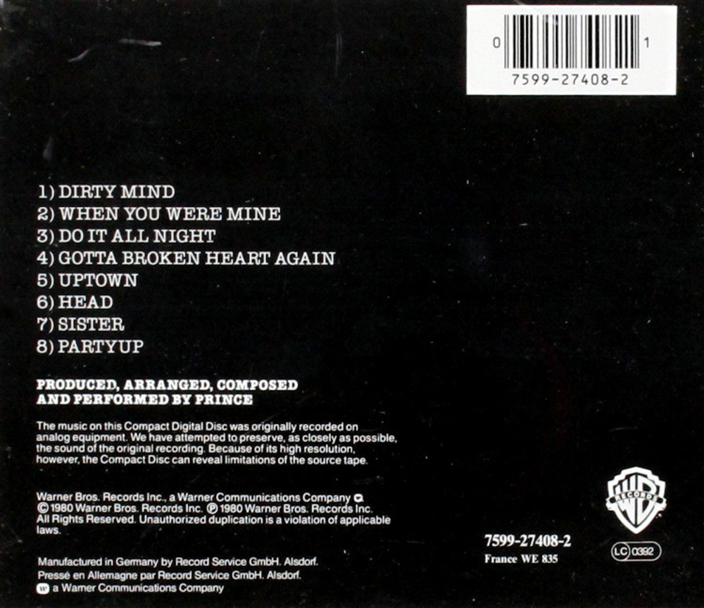 Prince / Dirty Mind (CD)