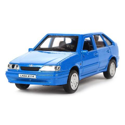 Модель ин. мет. "Lada-2114" "Samara" 12см, двер, баг, синий, коробка 2114-12-BU (Технопарк)