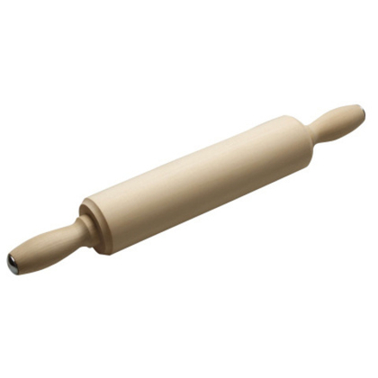 Скалка дер. с вращ. ручками 300 мм х60мм. липа 3858