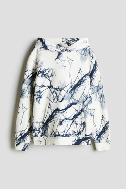 H&M Толстовка с капюшоном и принтом, белый