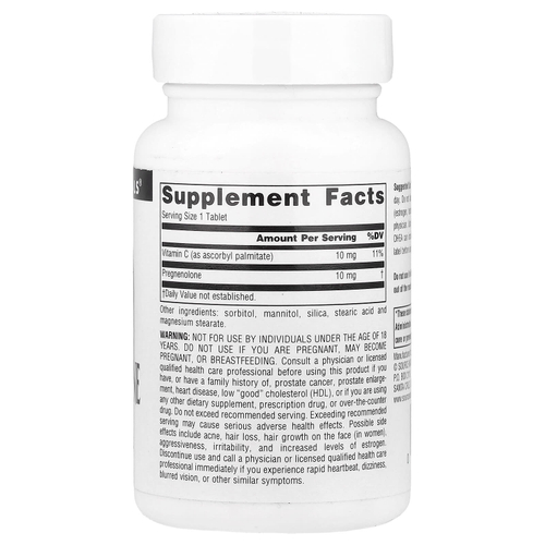 Source Naturals, Прегненолон, 10 мг, 120 таблеток