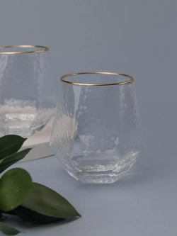 Набор шестигранных бокалов с рифленым стеклом 6 шт 300 мл.