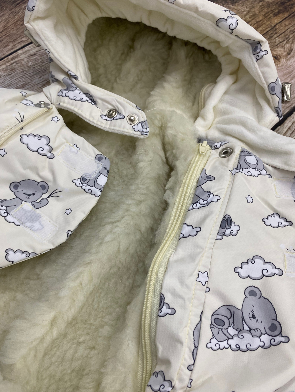 Комбинезон-трасформер детский 2в1 "Мишутка" , модель: 72-18 (Цвет: Песочный, Размер: 80)