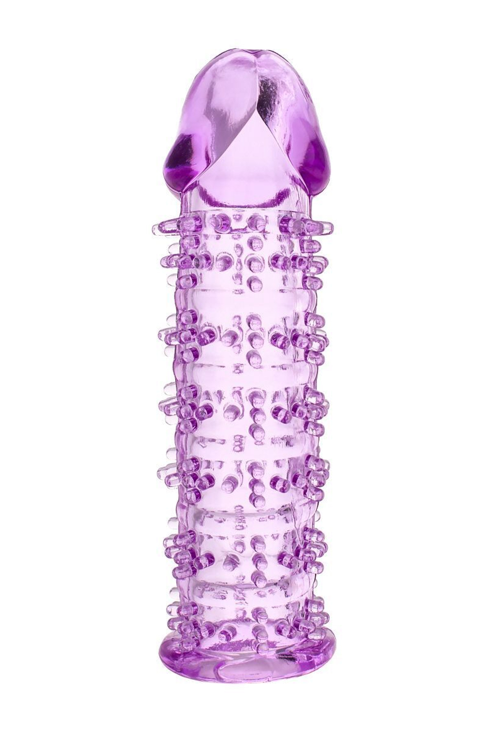 Гелевая фиолетовая насадка на фаллос с шипами - 12 см. (Цвет: фиолетовый)