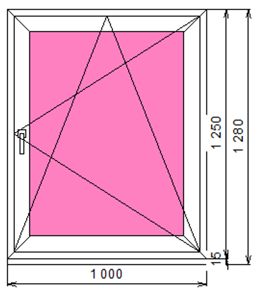 Пластиковое окно 1250 х 1000 ТермА Эко