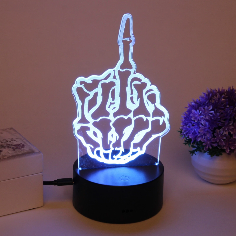 Светильник ночник «3D-Скелет шлет привет» на пластиковой подставке, с включателем USB