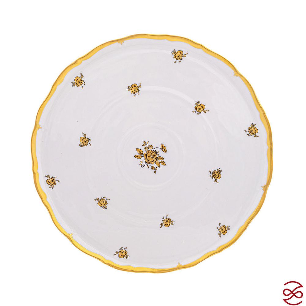 Тарелка для торта Queen's Crown Золотая роза 30 см