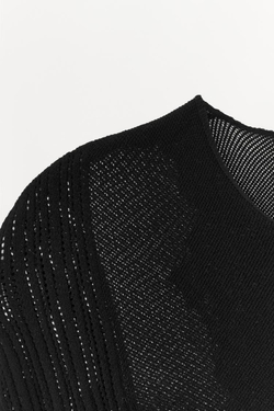 ZARA БЕСШОВНЫЙ КРУЖЕВНОЙ ТОП, ЧЕРНЫЙ