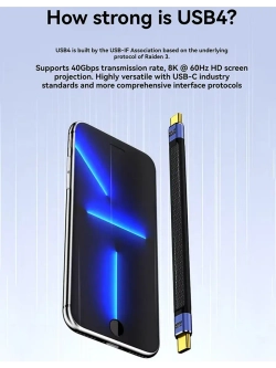 Короткий кабель Thunderbolt Type-C 13 см 5А 240w