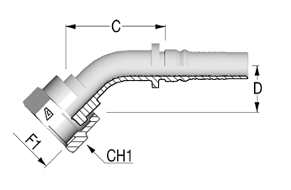 Фитинг DN 20 ORFS (Г) 1.3/16 (45) Interlock