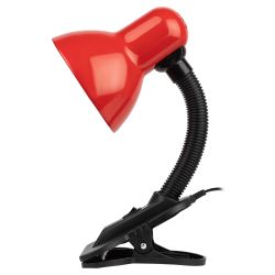 Настольный светильник ЭРА N-102-E27-40W-R на прищепке красный | Настольные светильники под лампу