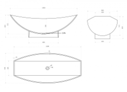 Ванна из искусственного камня ABBER Stein AS9610 белая матовая  180x80 см