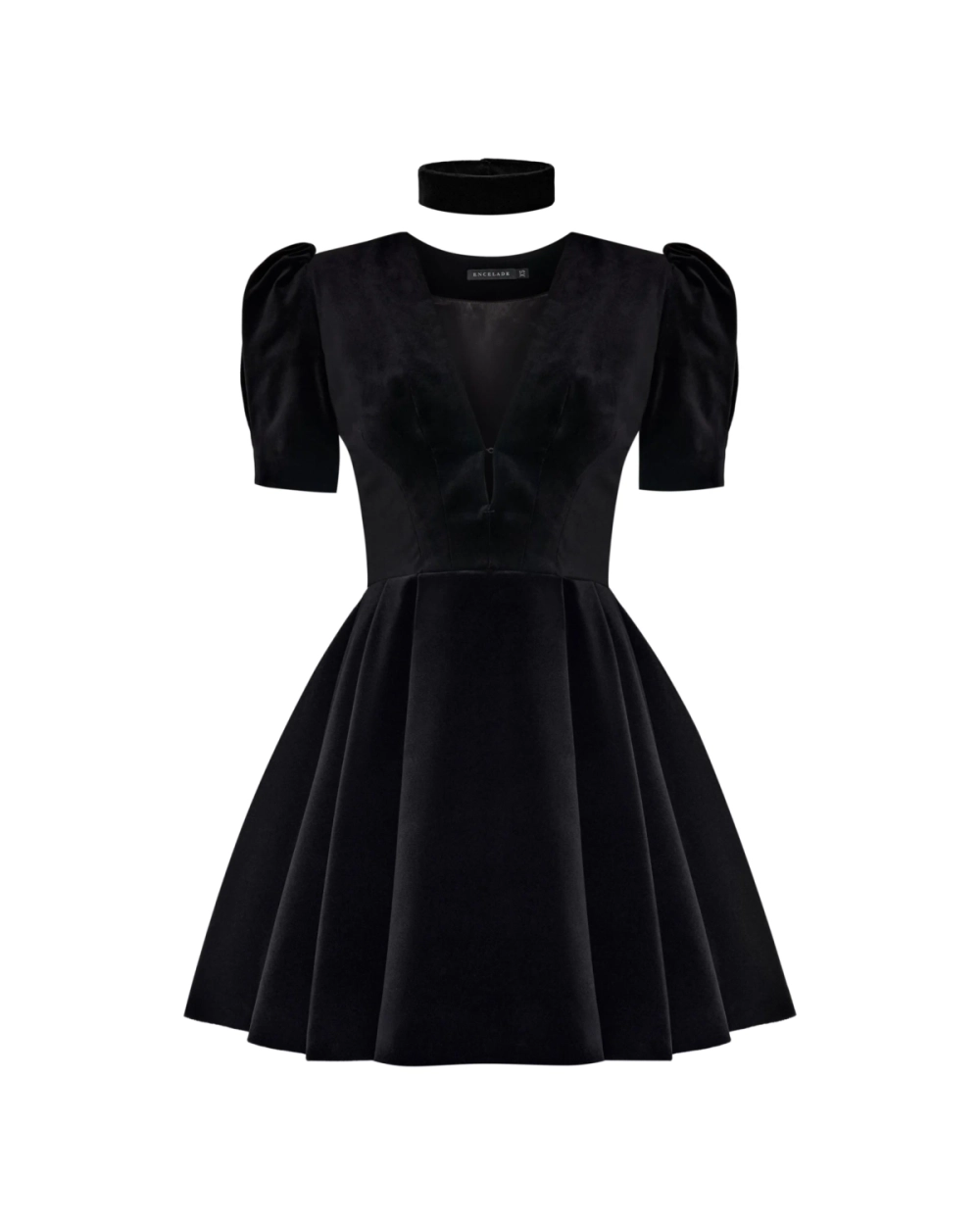Платье из велюра, Черный