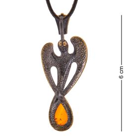 AM-3346 Подвеска «Ангел Хранитель» (латунь, янтарь)