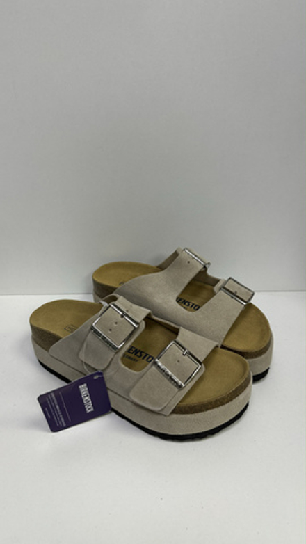 Сабо Birkenstock на утолщенной подошве бежевые