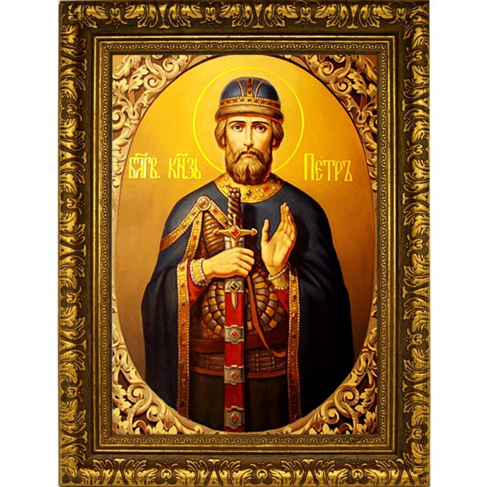 Петр Муромский Преподобный Князь. Икона на холсте.