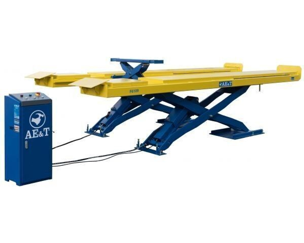 Ножничный подъемник F6109 AE&T 380 В для сход-развала для монтажа "в пол"