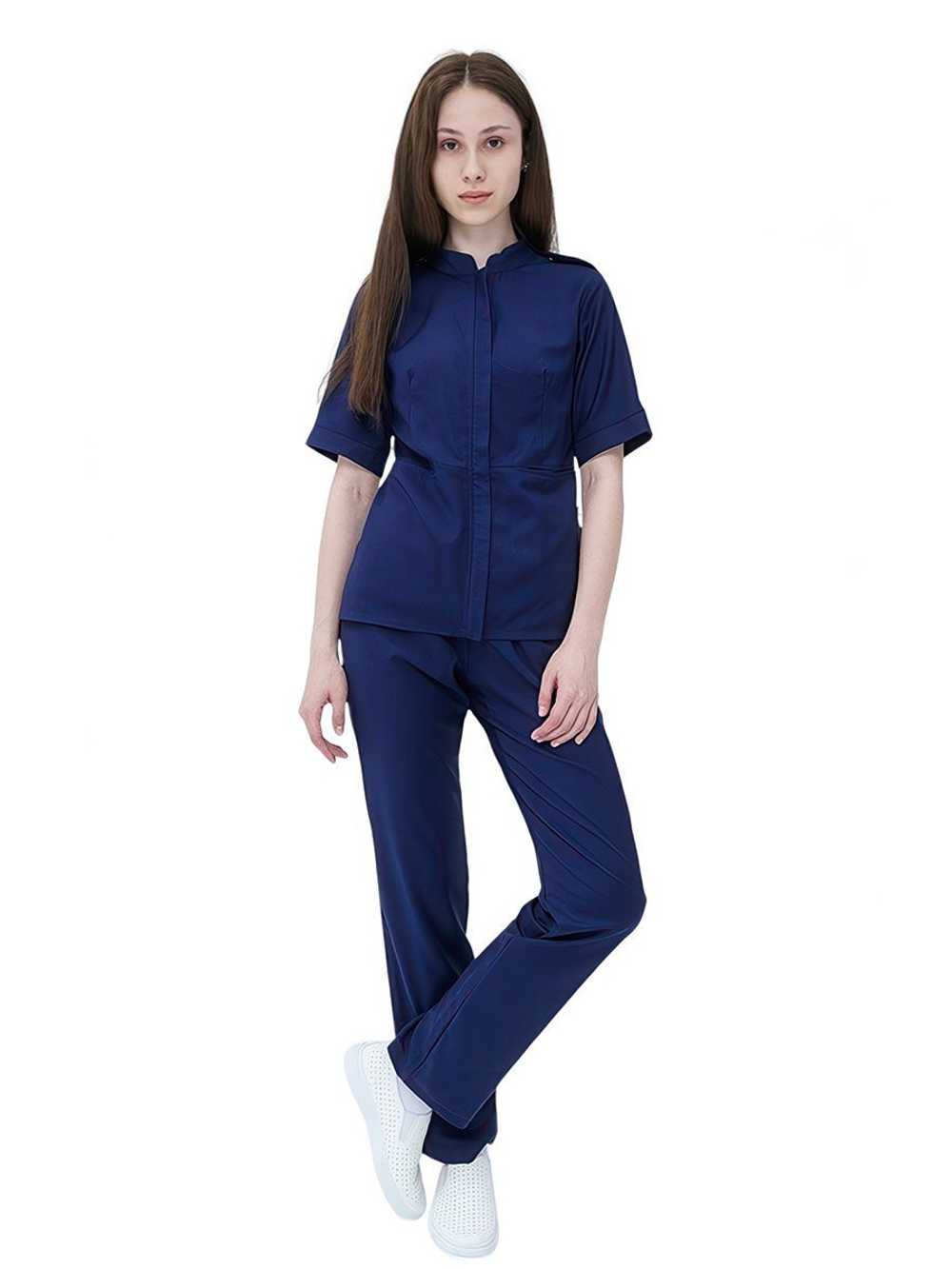 Рубашка медицинская женская на молнии Тезис TZ400, темно-синий, 40