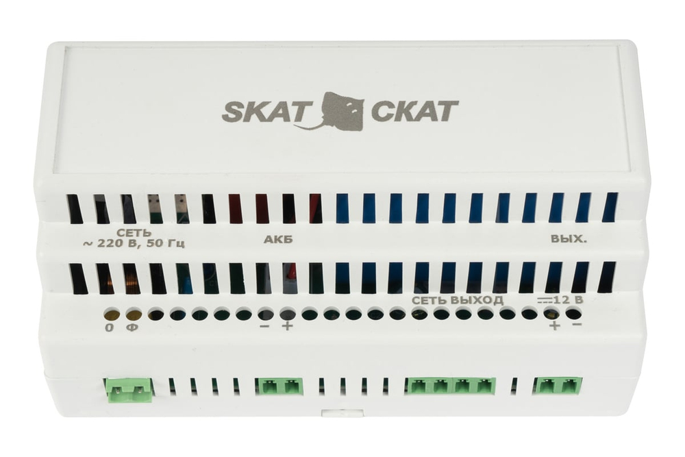 Малогабаритный ИБП со встроенной Li-ion АКБ СКАТ ИБП-12/2-6,4/Li-DIN