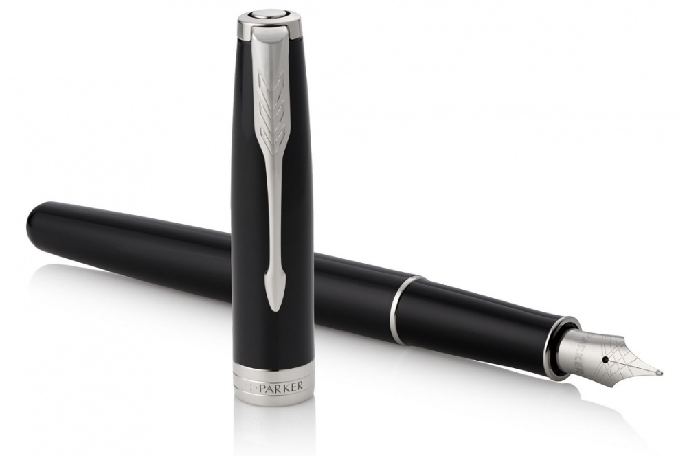 Перьевая ручка Parker Sonnet F539, цвет: LaqBlack СT, перо: F, цвет чернил: black, в подарочной упаковке