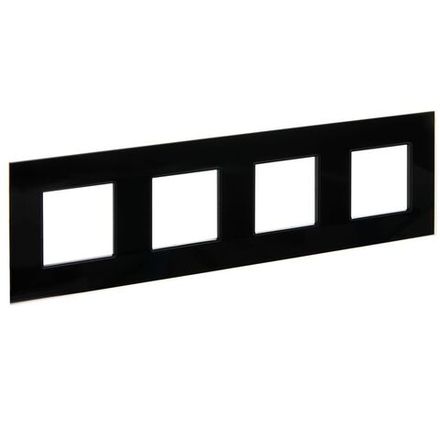 Рамка 4-м SKANDY SK-F24Bl стекло черн. IEK SK-M42-G-K02