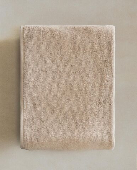 Zara Home - Хлопковое банное полотенце с рисовой строчкой, бежевый, 30х50 см