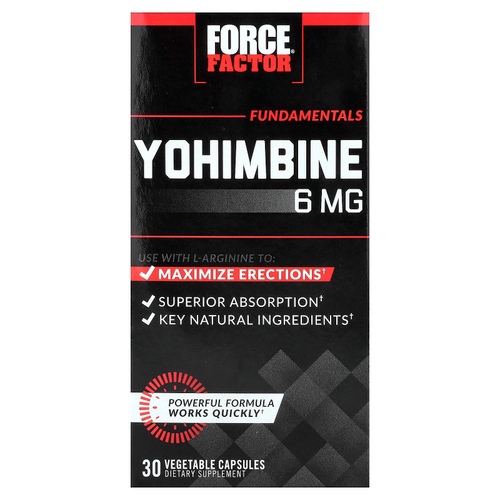 Force Factor, Fundamentals, йохимбин, 30 растительных капсул