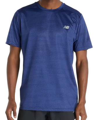 Мужская теннисная футболка New Balance Sport Essentials Printed - navy blue