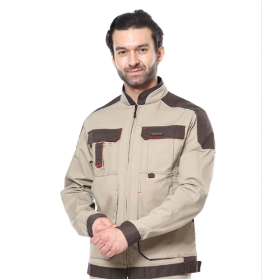 Куртка "СИРИУС-ДЖЕТ Браун" короткая песочная с т.коричневым