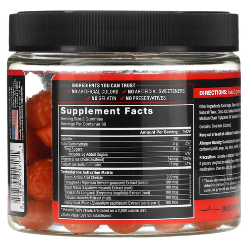 Force Factor, Test X180®, жевательные мармеладки, ягодный пунш, 60 жевательных таблеток