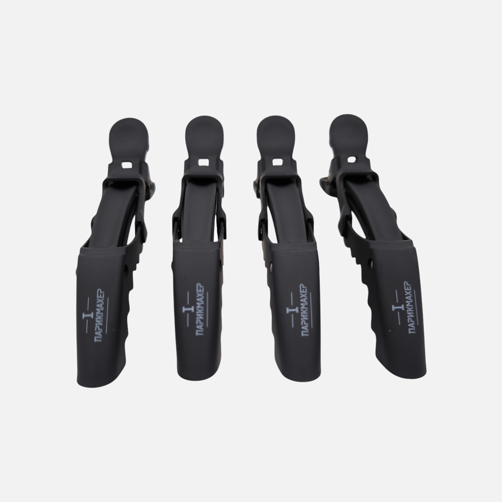 Зажимы для волос крокодил IPARIKMAHER Soft Touch 115 мм 4 шт